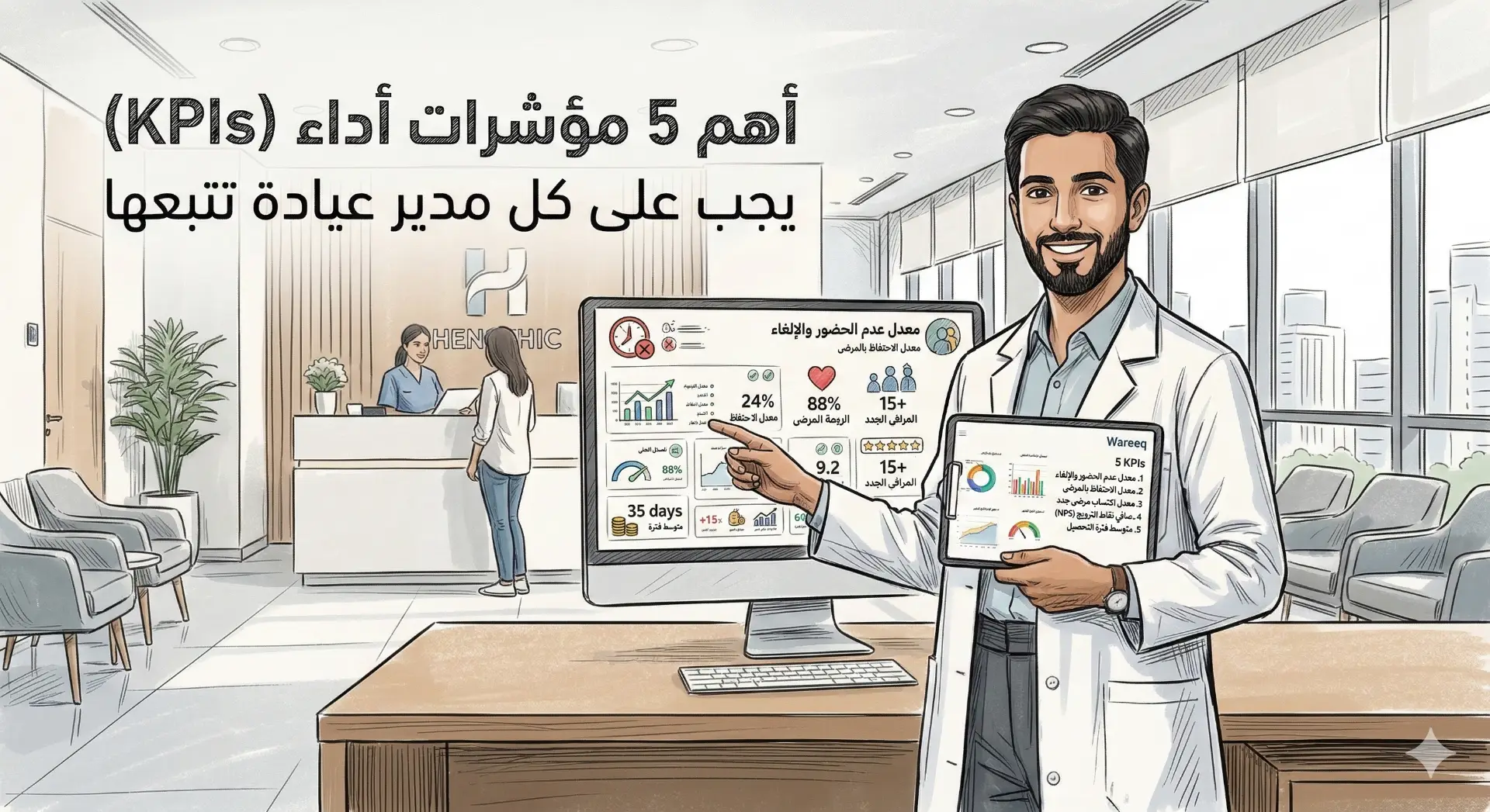 أهم 5 مؤشرات أداء (KPIs) يجب على كل مدير عيادة تتبعها